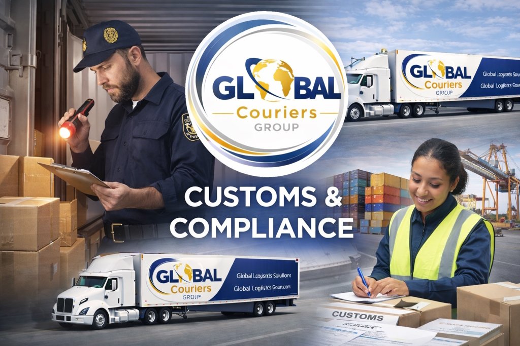 Customs inspection and compliance documentation processing for Global Couriers Group international freight shipments