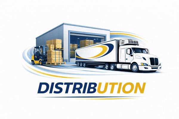 Global Couriers Group distribution warehouse with forklift loading palletized freight onto delivery truck
