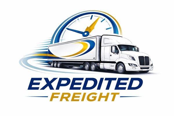 Expedited freight truck with clock symbol representing Global Couriers Group time-critical delivery services