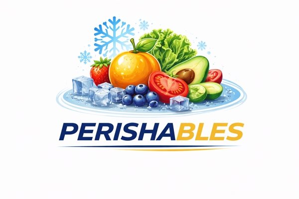 Fresh produce and cold chain logistics illustration representing GCG perishable freight transportation services